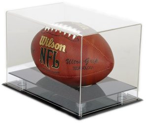 gia công hộp mica trưng bày bóng bầu dục theo yêu cầu